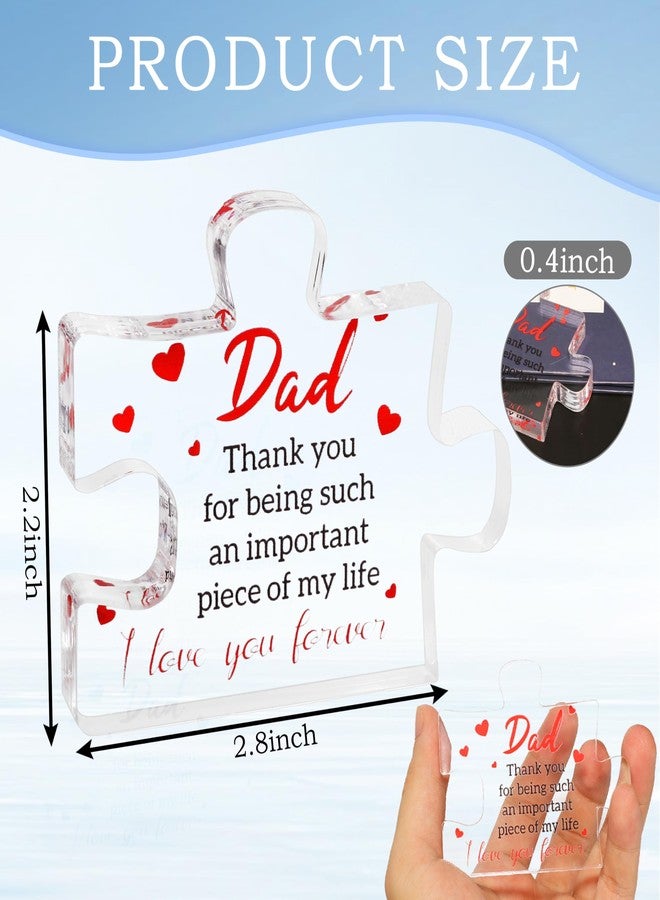 Chambom Gifts for Dad - Father's Present, Dad Gifts from Daughter for Birthday Christmas, Cool Presents Ideas, Engraved Acrylic Block Puzzle Gift for Father 2.2 x 2.8 in - Image 5